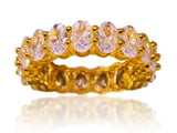STOPPP THE PRESS 🤩  How will they know??  This traditional oval cut eternity band was inspired by my inner e  Empress and love for all things luxurious. Come on somebodyyyy!  Material:  - 18K Gold over Stainless steel  - High quality hand cut CZ  - Lead free, nickel free, and water resistant  HOW TO MEASURE YOUR RING SIZE