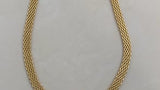 BELLA - ADJUSTABLE 18K GOLD BRASS FLAT MESH CHAIN NECKLACE