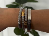 ROMAN BANGLE SET-SILVER & GOLD TIP