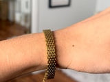 BELLA BRACELET - ADJUSTABLE 18K GOLD BRASS FLAT MESH CHAIN