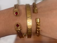 CABLE BRACELET - RED & GOLD
