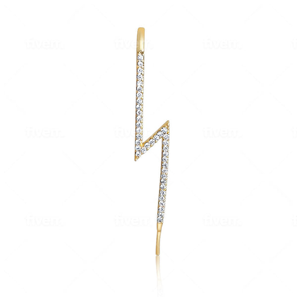 Make a statement with these edgy minimalist pin earrings! They are unique and a sure conversation piece.  Product Details  Sold as a single piece Composition: 18k gold-plated Length: 7.5 - 8.2 cm Gauge: 0.8 mm