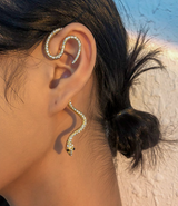 Snake ear crawler. Statement piece. ear cuff, earcuff. gold plated