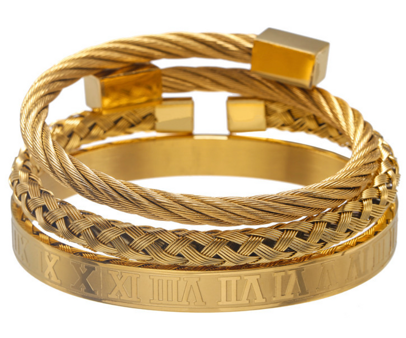 ROMAN BANGLE SET-GOLD