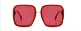 These stunning sunglasses will surely elevate any look. Trend aligned oversize design and iconic. Frame Shape: Square Frame Type: Full Rim Eye/Bridge/Temple: 60/18/145 Lens features: Resin, amber-red hue