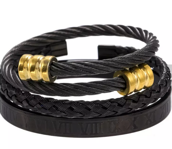 Let them know you've arrived. This bangle set is so much fun. Unisex.  Color: Black and gold tip.  Material: copper, gold plated tips.  **Bangles can be opened to fit any wrist size.   